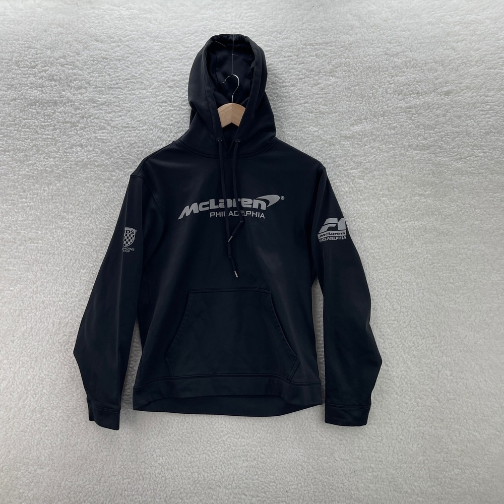 McLaren Hoodie Mens S Black Philadelphia F1 Racing Pullover Sweater Super Car